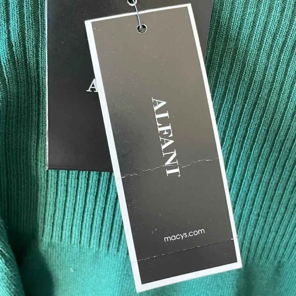 NWT Alfani Green Mock Neck Sweater Size L